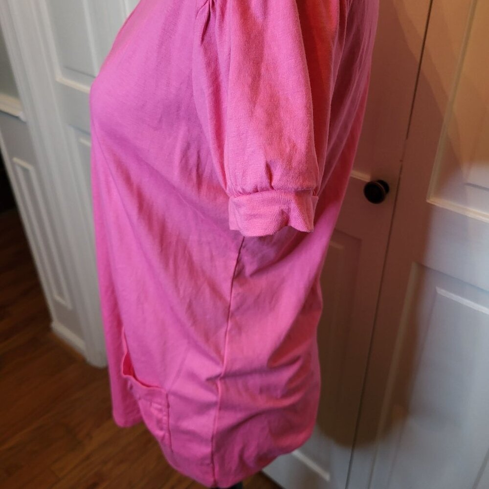 Vintage Y2K Pink Tunic Puff Sleeves Patch Pockets Hannah S Preppy 00s Y2K Retro - Picture 7 of 8